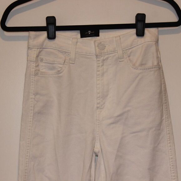 7 For All Mankind White Jeans Women Size 25 - Picture 3 of 13